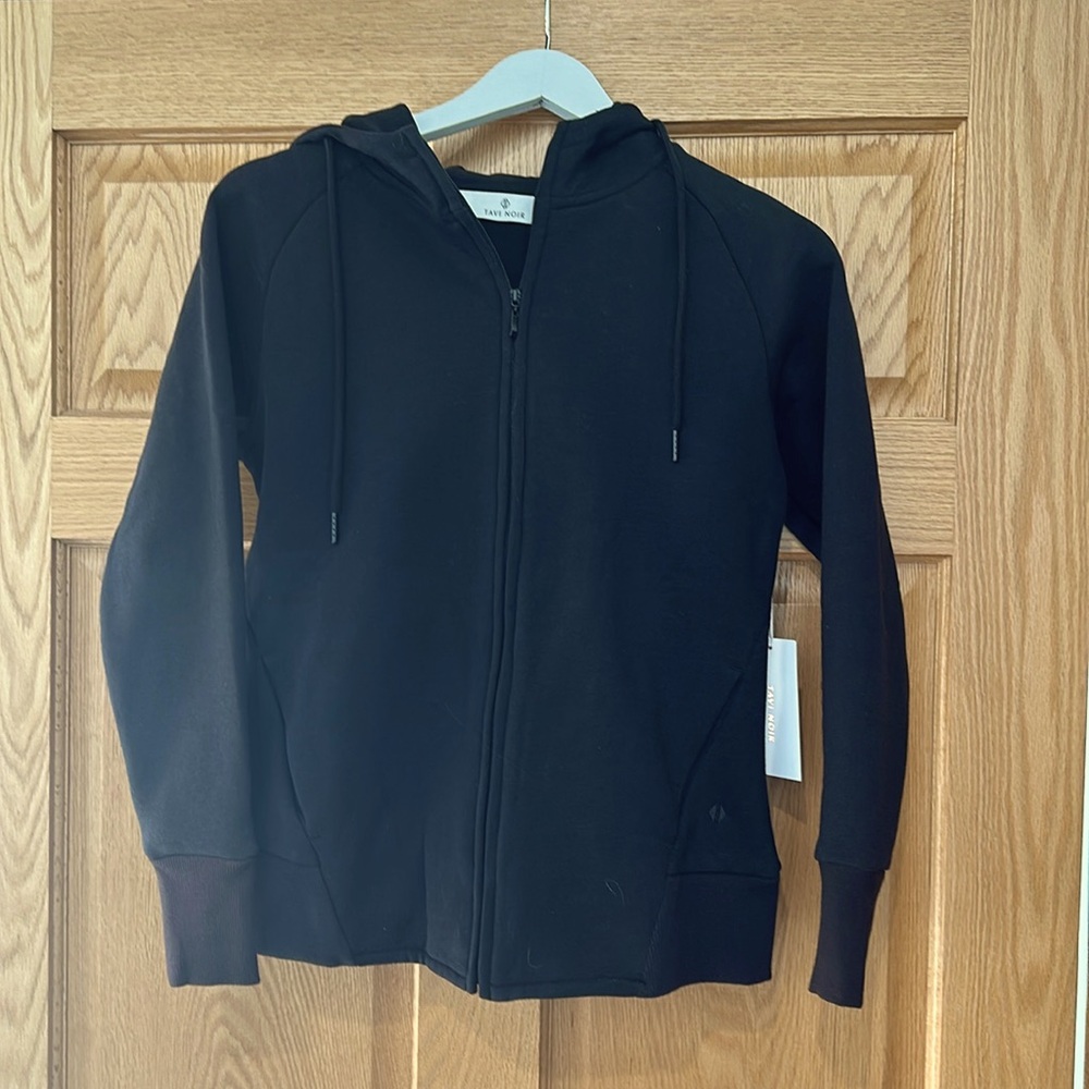 Tavi Noir, black, NWT, size XS zip front hoodie